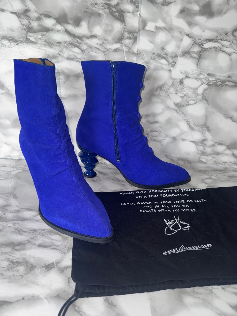 RARE John Fluevog Jyoti Sculpted Heel Ankle Boots. Powerhouse Family NEAR NEW